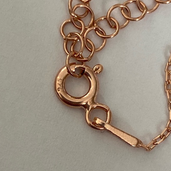 925 Sterling silver butterfly necklace cz stones - Picture 3 of 3